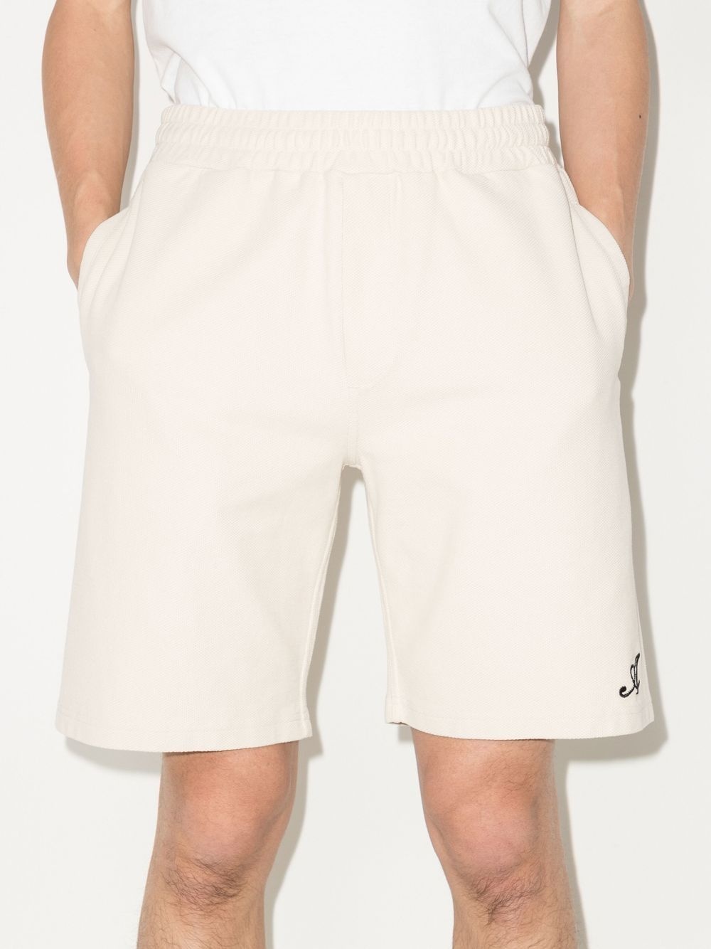 logo-embroidered track shorts - 2