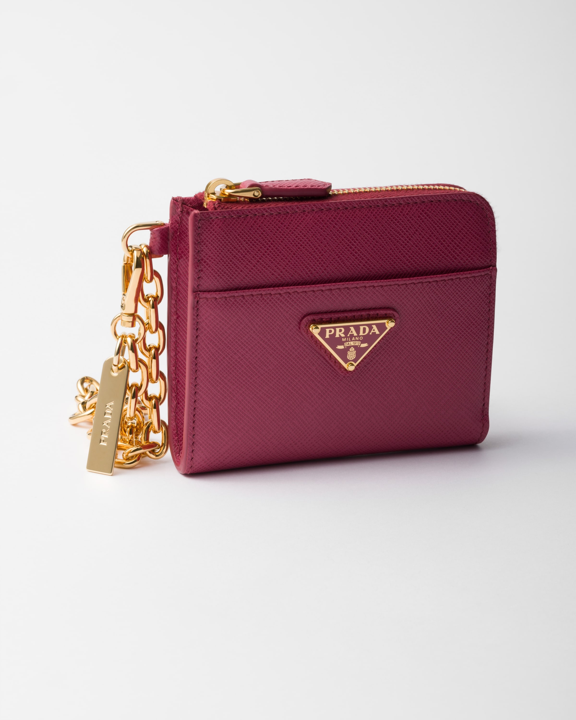 Small Saffiano leather zipper wallet - 4
