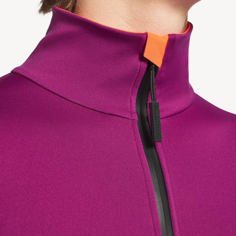 Women's Techwear Short Long Sleeve Bodysuit in Violet/orange 6