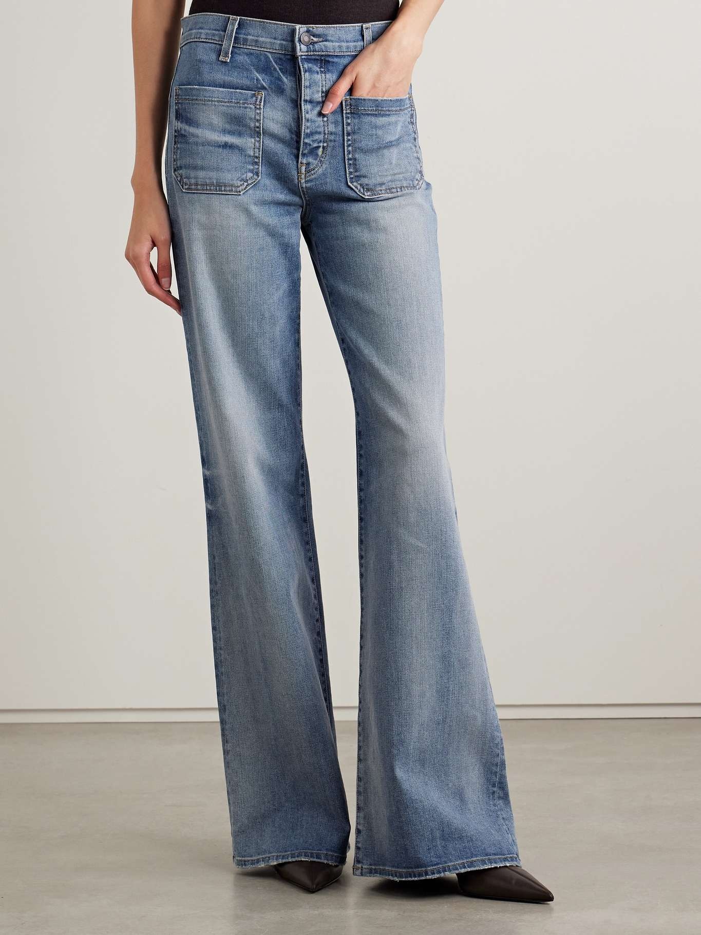 Florence distressed high-rise flared jeans Mid denim - 3