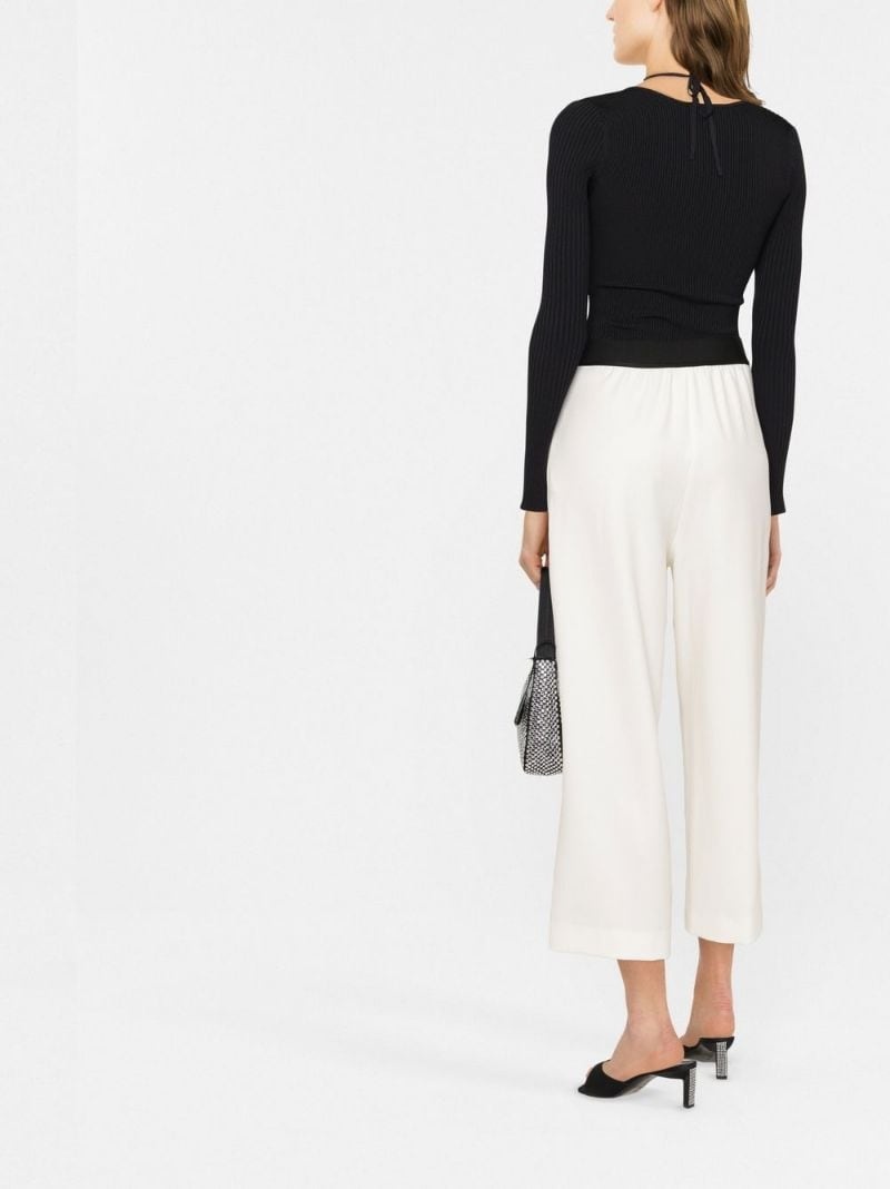 wide-leg cropped trousers - 4