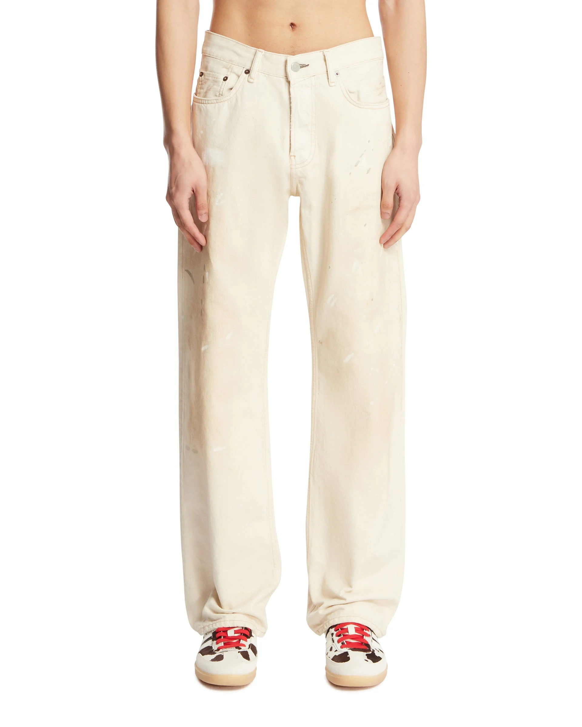 White Painted Detail Jeans - 1