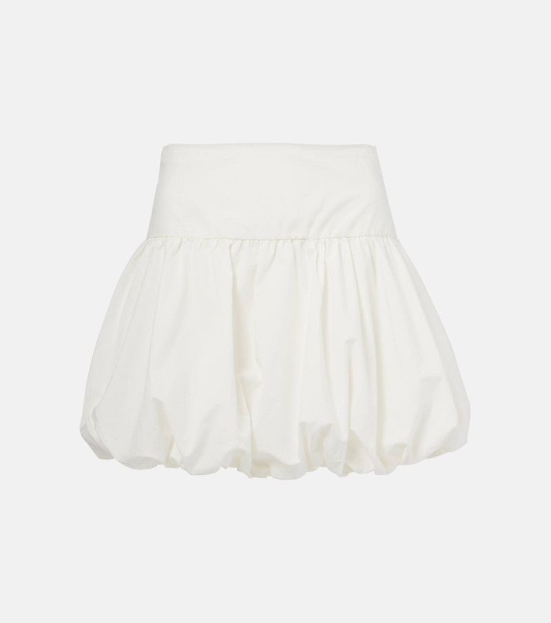 Gathered cotton poplin miniskirt 1