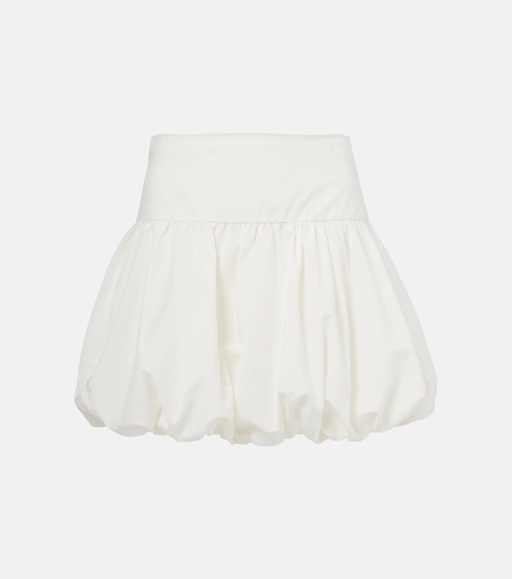 Gathered cotton poplin miniskirt - 1