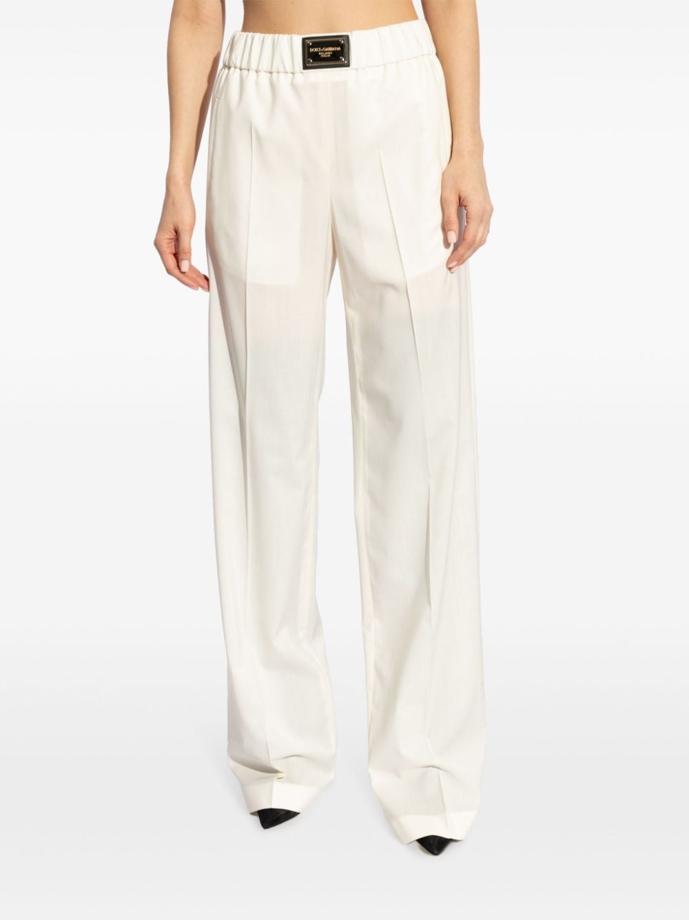 high-waisted wool trousers - 3