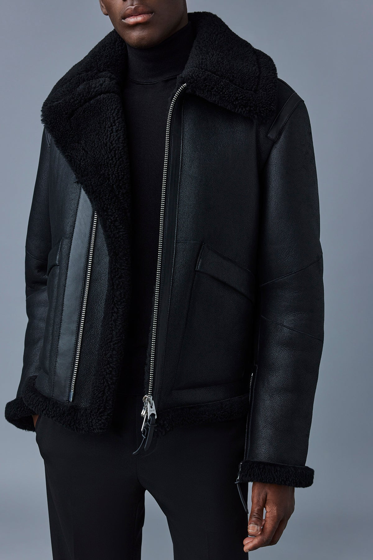 KRISTIAN Sheepskin jacket with spread collar - 5