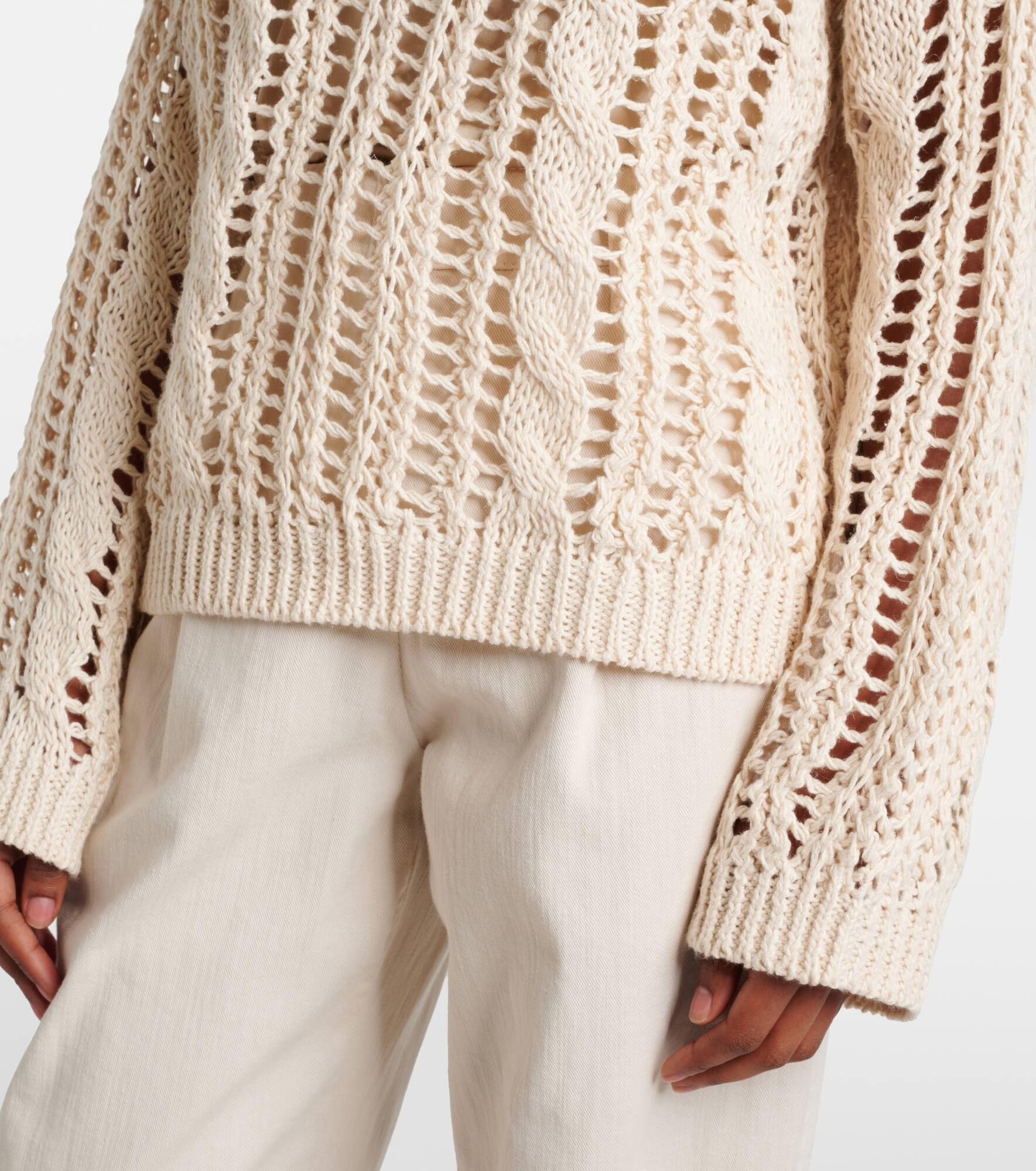 Jute and cotton-blend sweater - 5