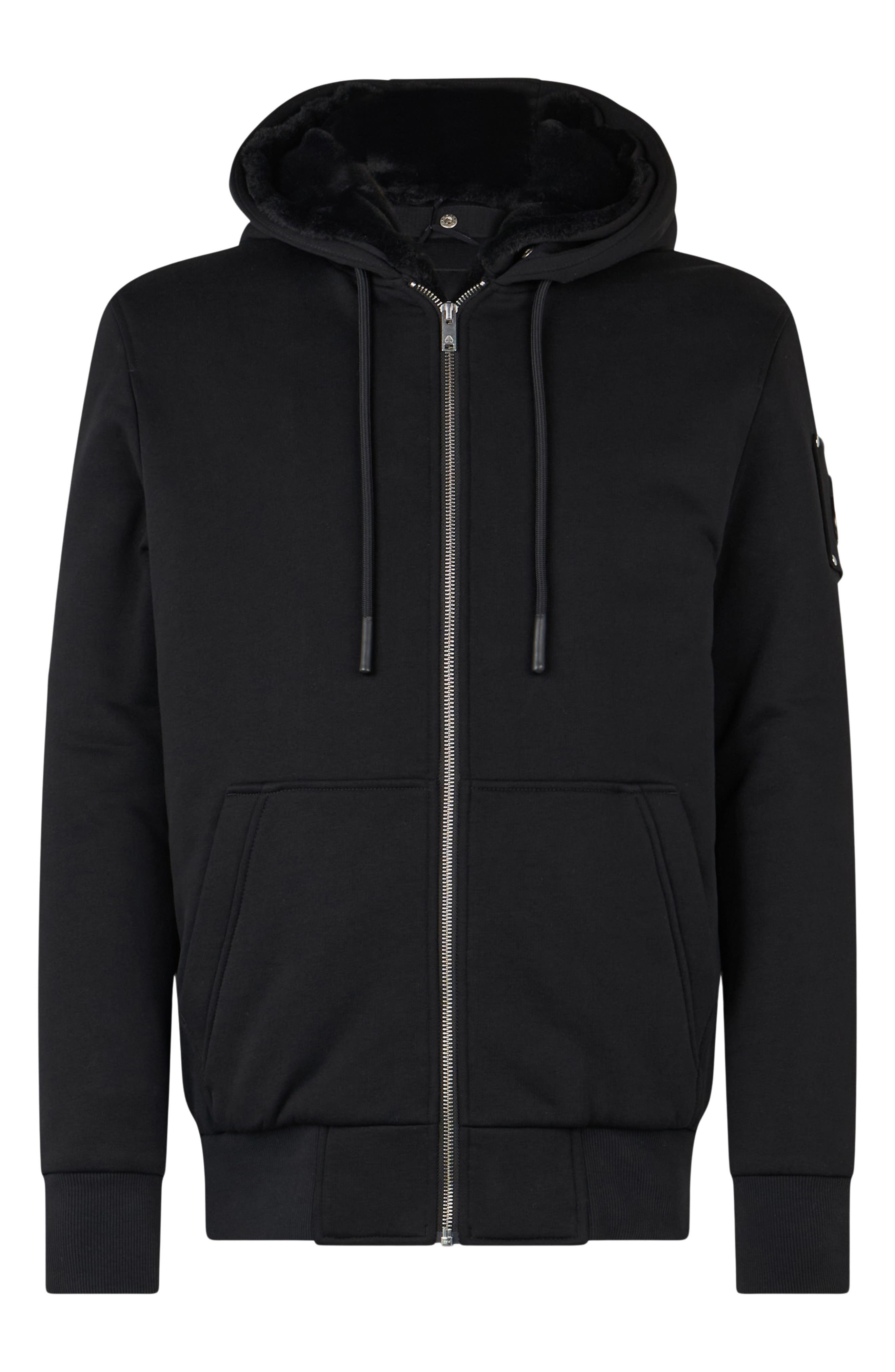 Moose Knuckles Classic Bunny Fleece Jacket with Removable Faux Fur Lining in Black at Nordstrom - 4