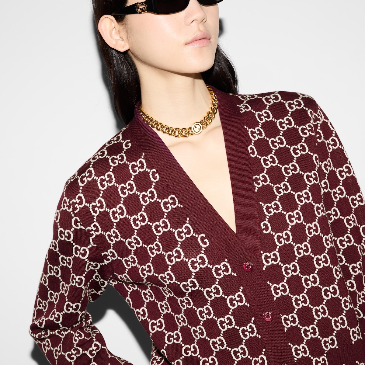 Reversible GG wool jacquard cardigan - 5