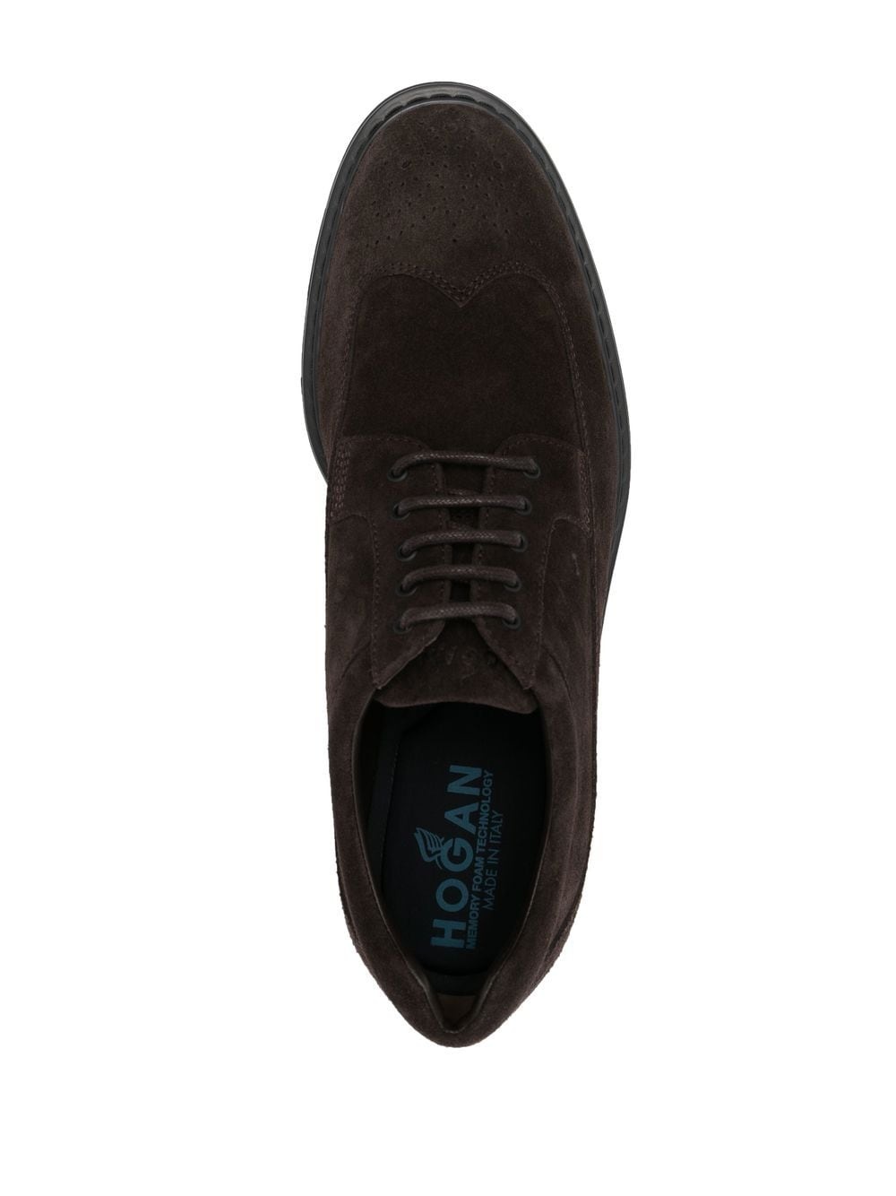 lace-up suede brogues - 4