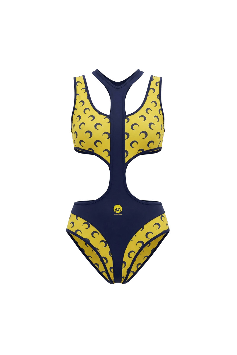 Athleisure cut out bodysuit with moon inserts 1