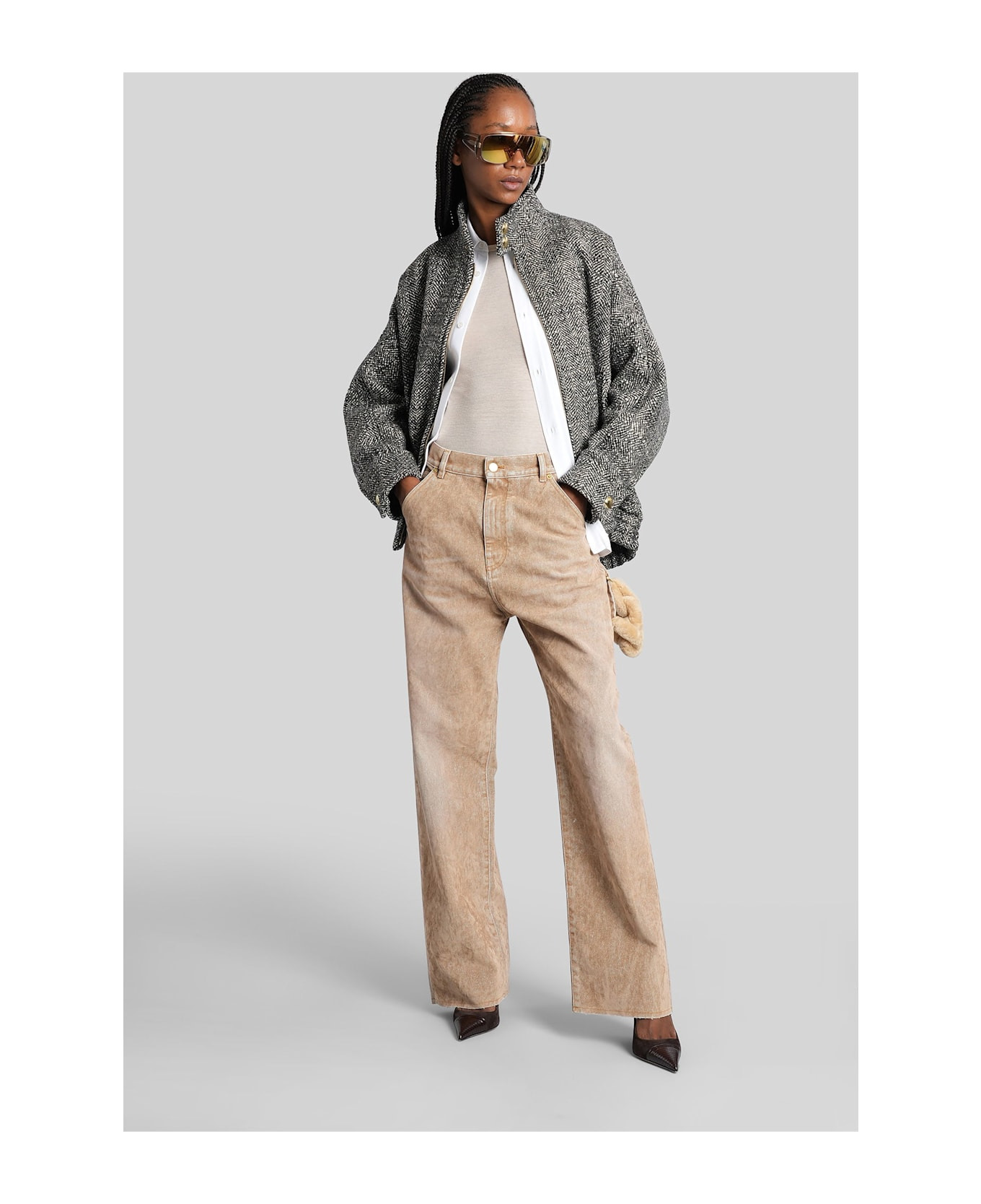 Lisa Jeans In Beige Denim - 2