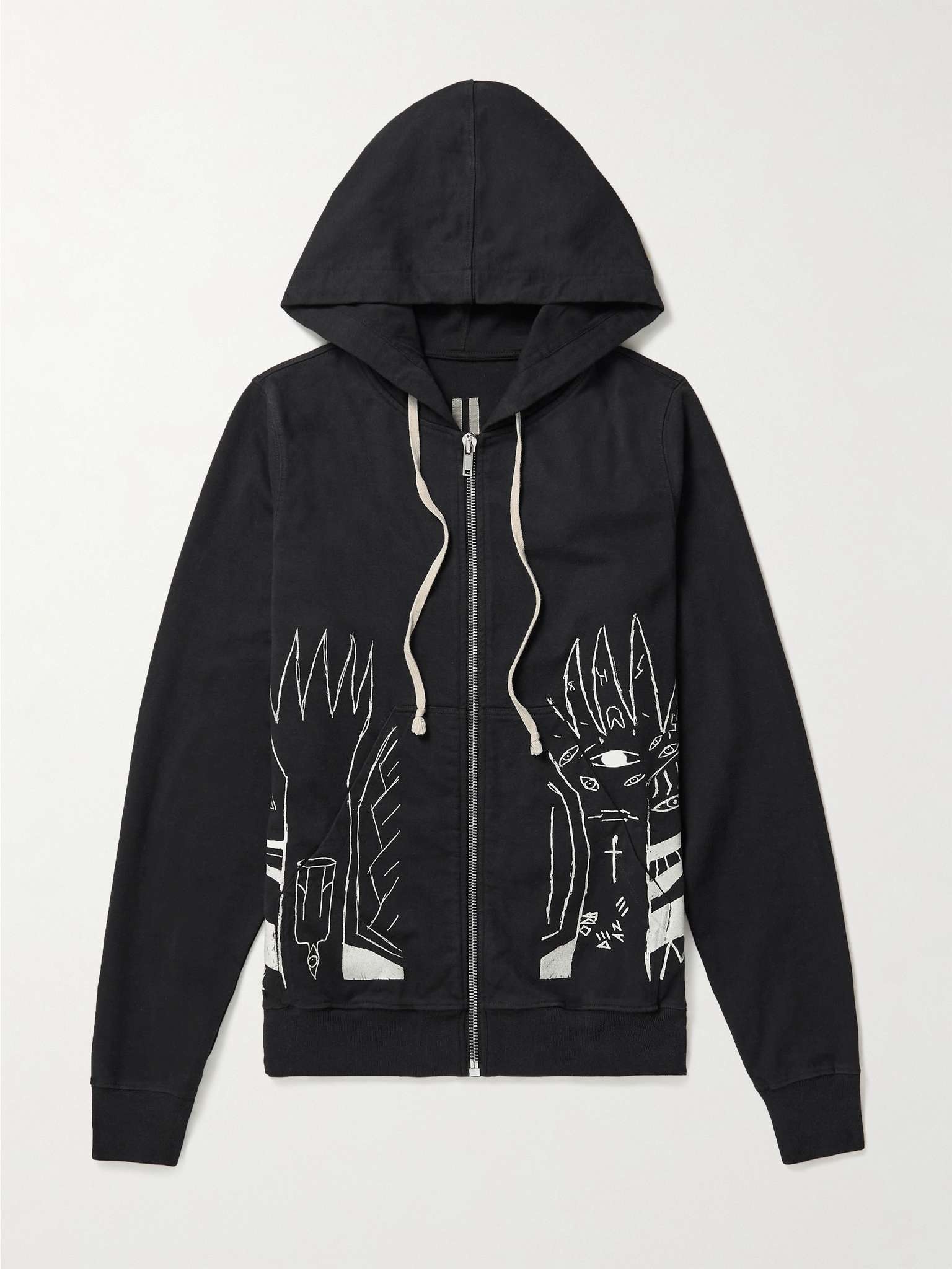 Rick Owens DRKSHDW Jason's Printed Cotton-Jersey Zip-Up Hoodie 