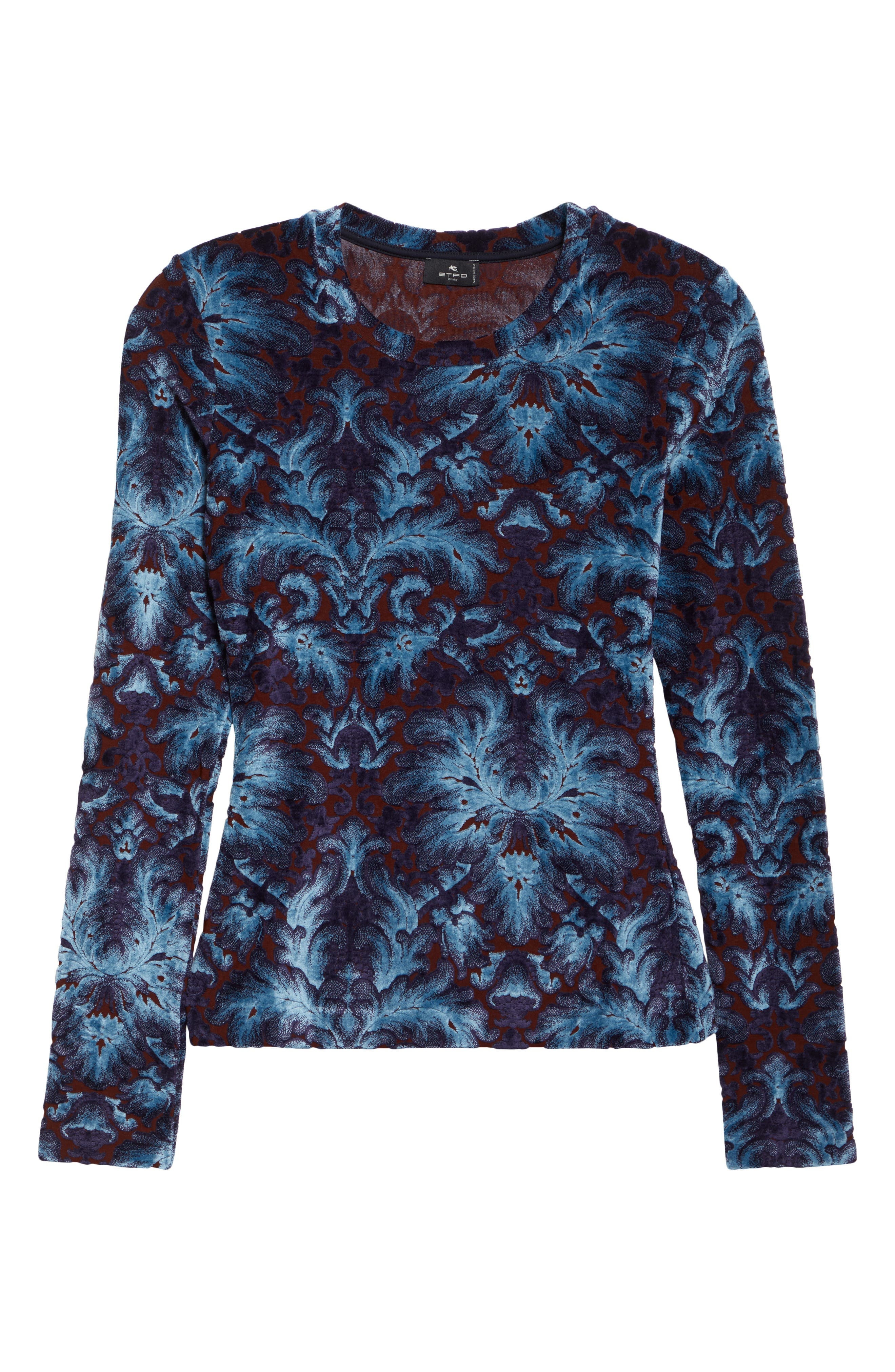 Etro Paisley Flocked Jersey Top in Multicolor Blue Base at Nordstrom - 6
