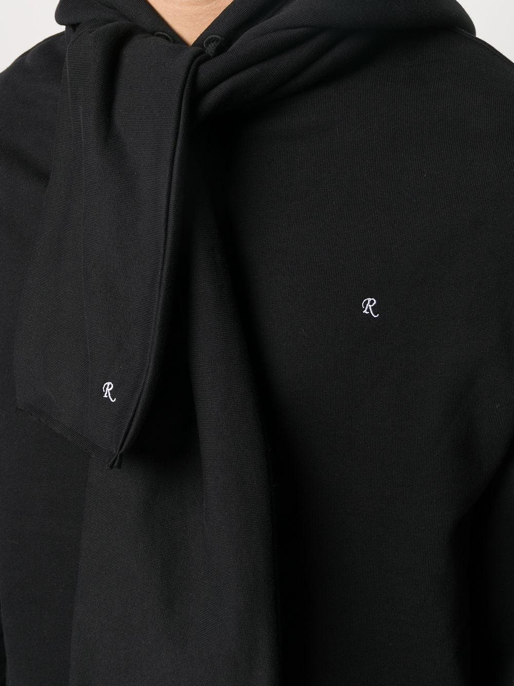 tie-detail hoodie - 5