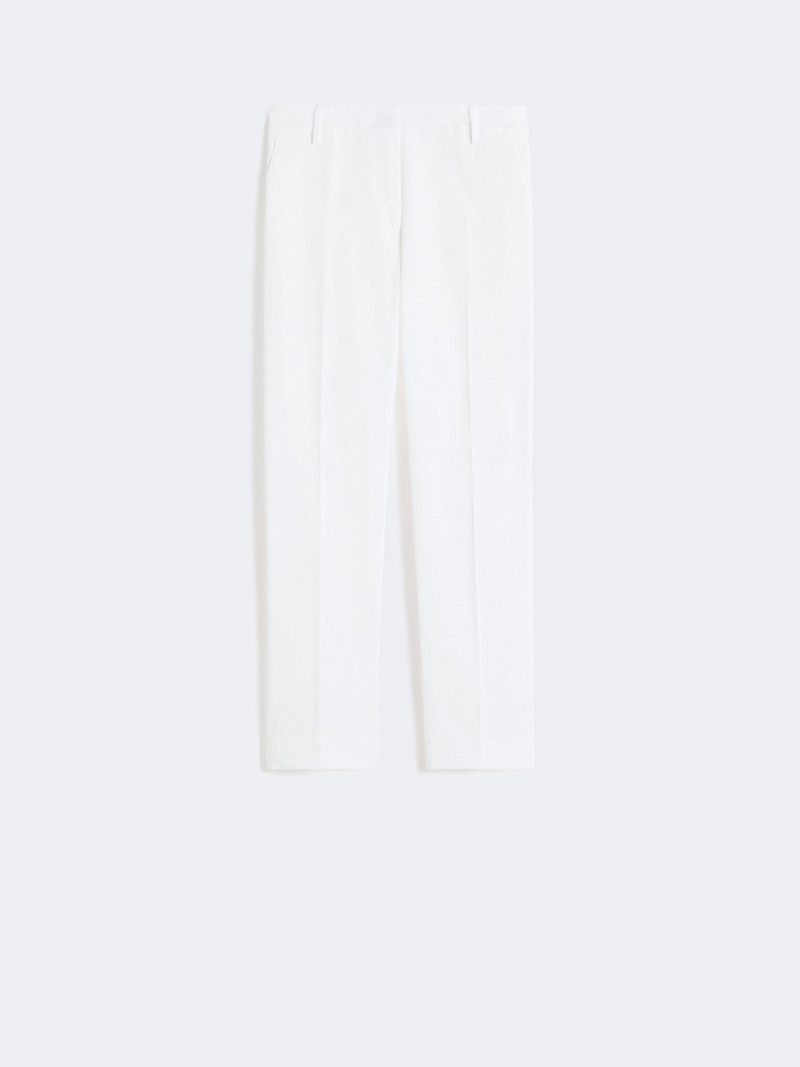 CECCO Slim-fit stretch cotton trousers - WHITE 1