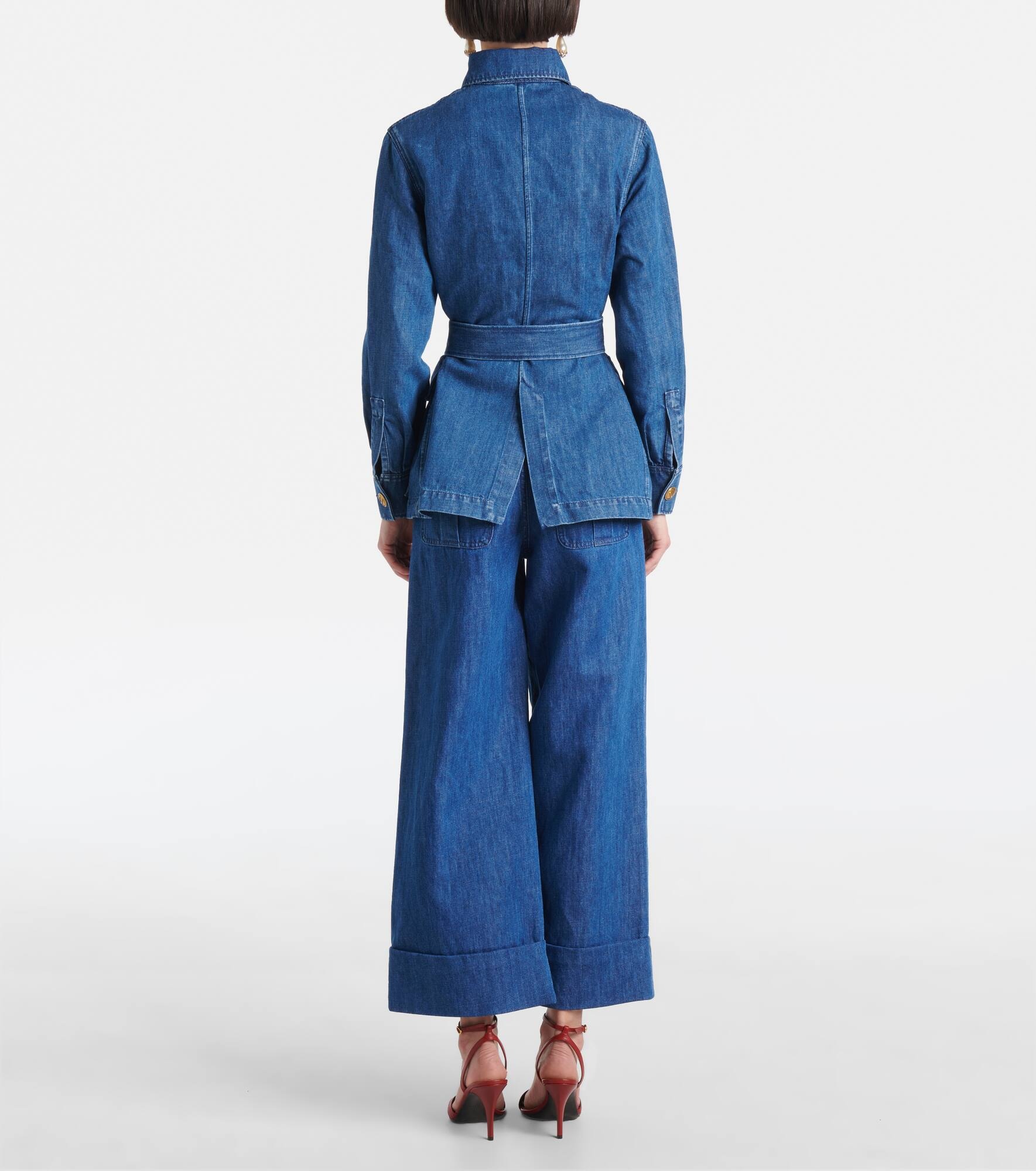 Belted denim jacket - 3
