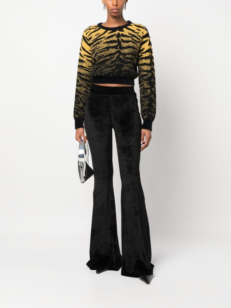 GCDS lurex-detail zebra-jacquard cropped jumper outlook