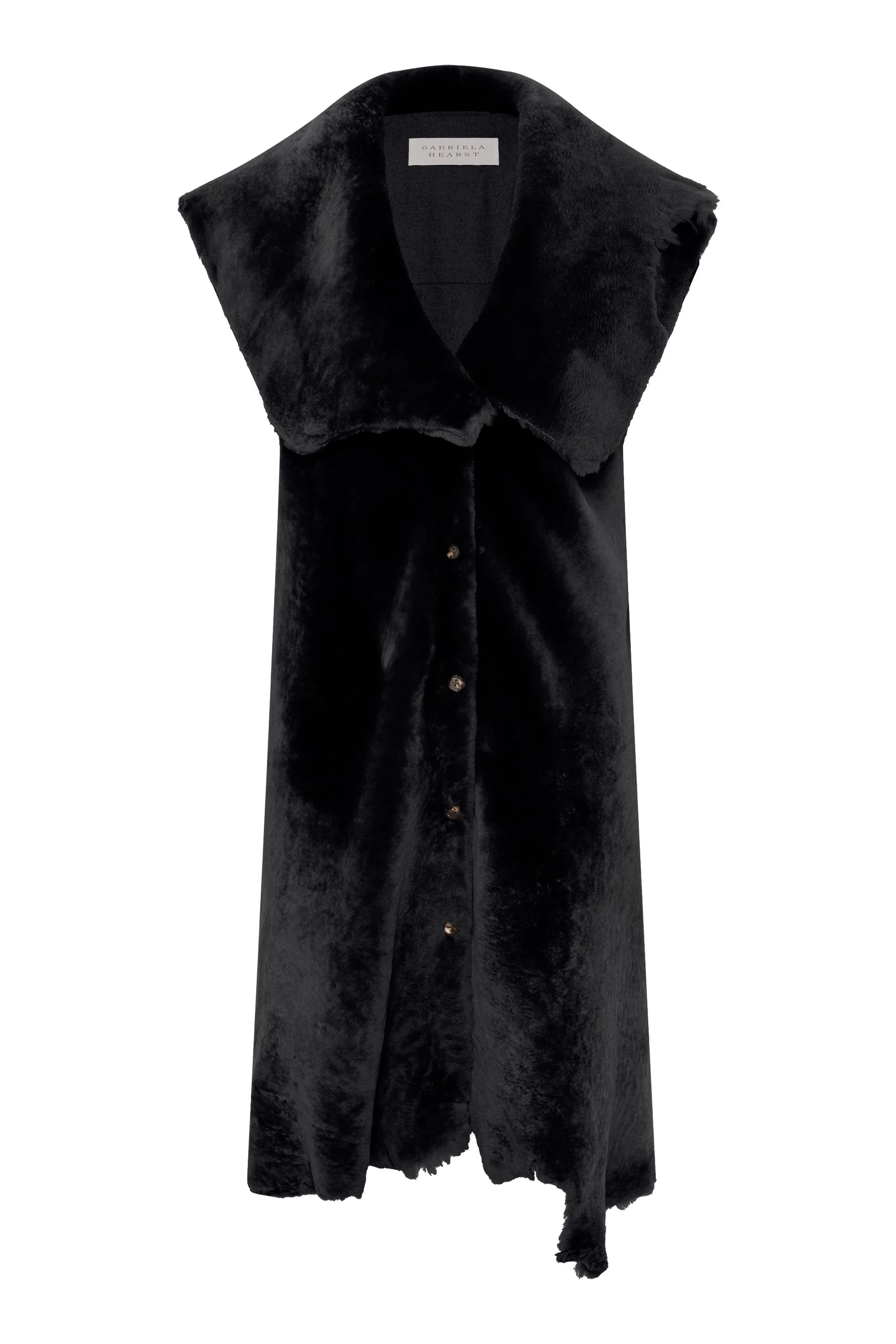Diviner Raw Cut Jacket Liner in Black Shearling - 1