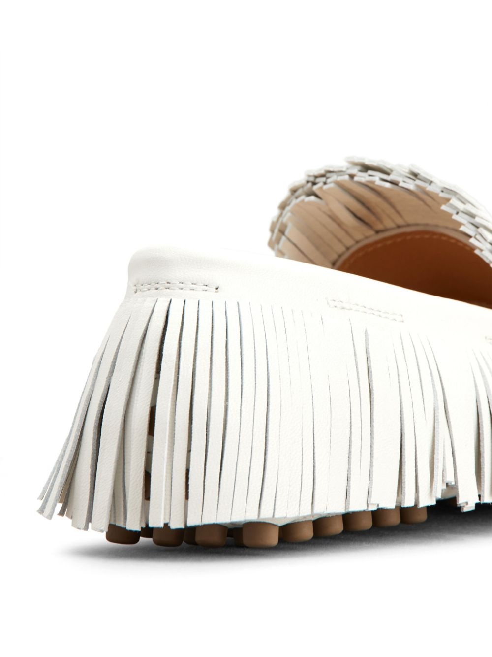logo-plaque franged leather loafers - 6