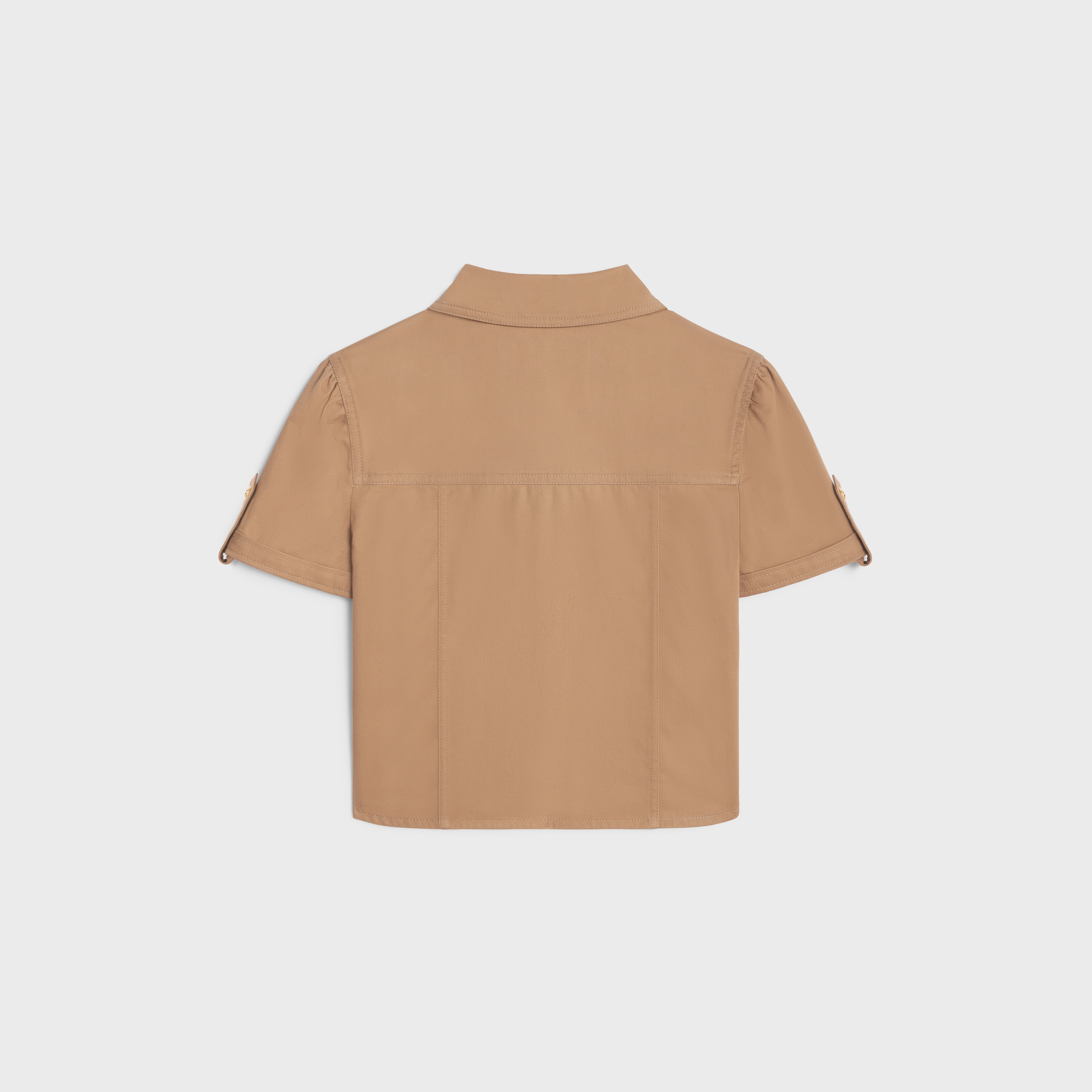 cropped shirt in cotton twill - 2