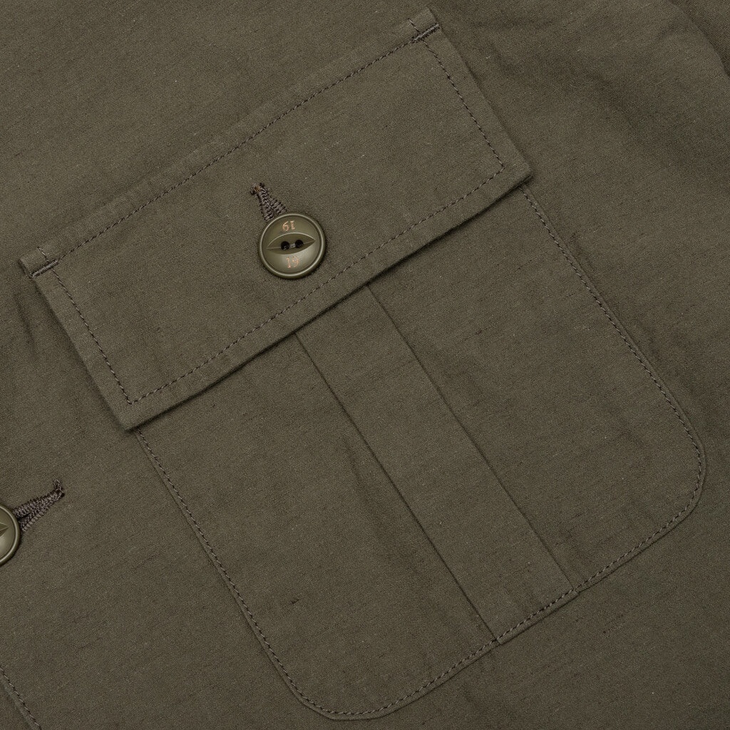 BELTED OFFICER S/S SHIRT - OLIVE DRAB - 3