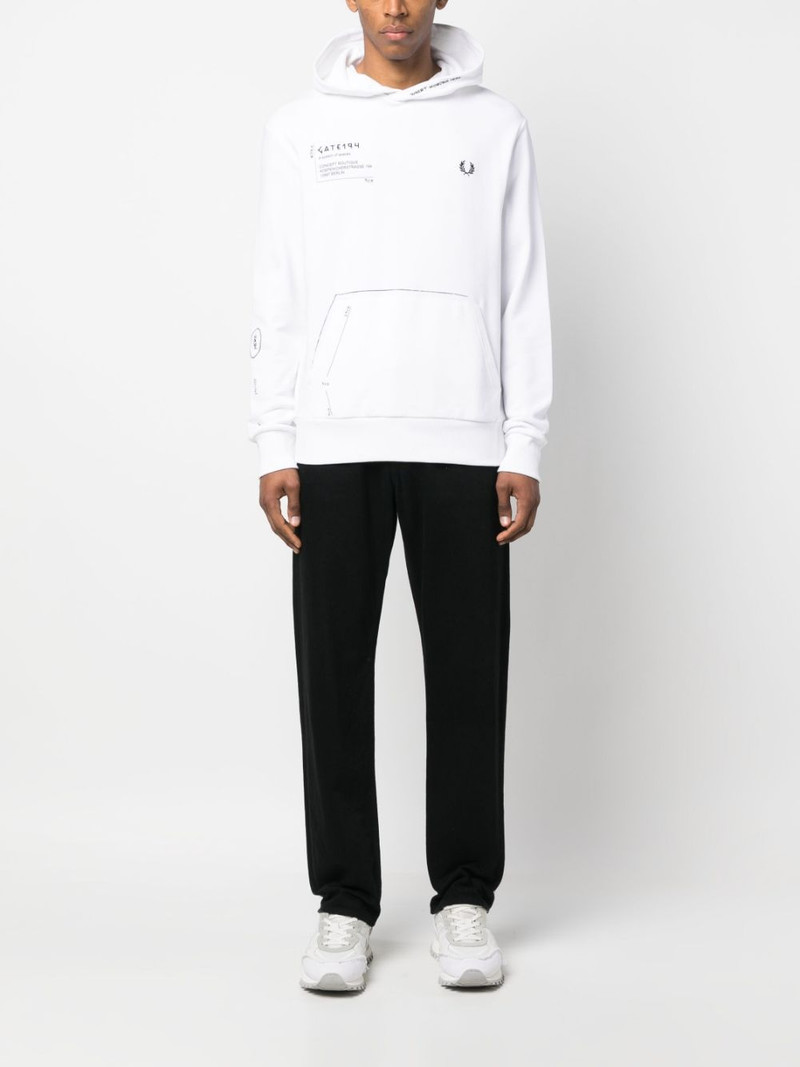 Fred Perry x GATE194 signature-print hoodie outlook