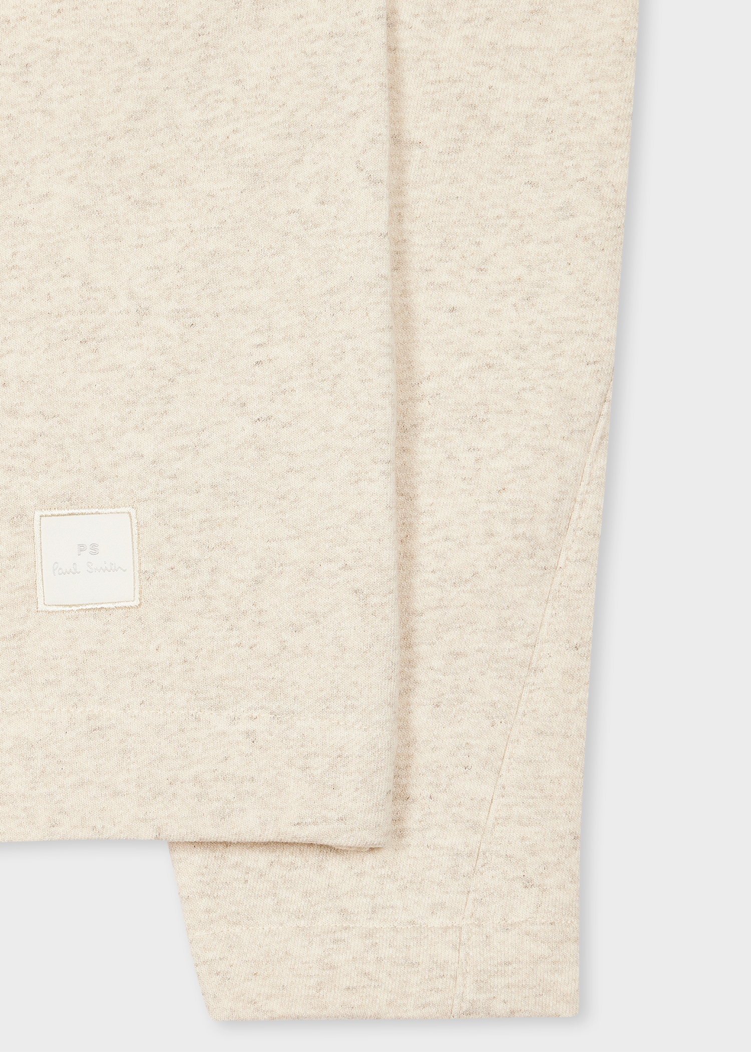 Ecru Marl Cotton-Linen Zip-Neck Sweatshirt - 3