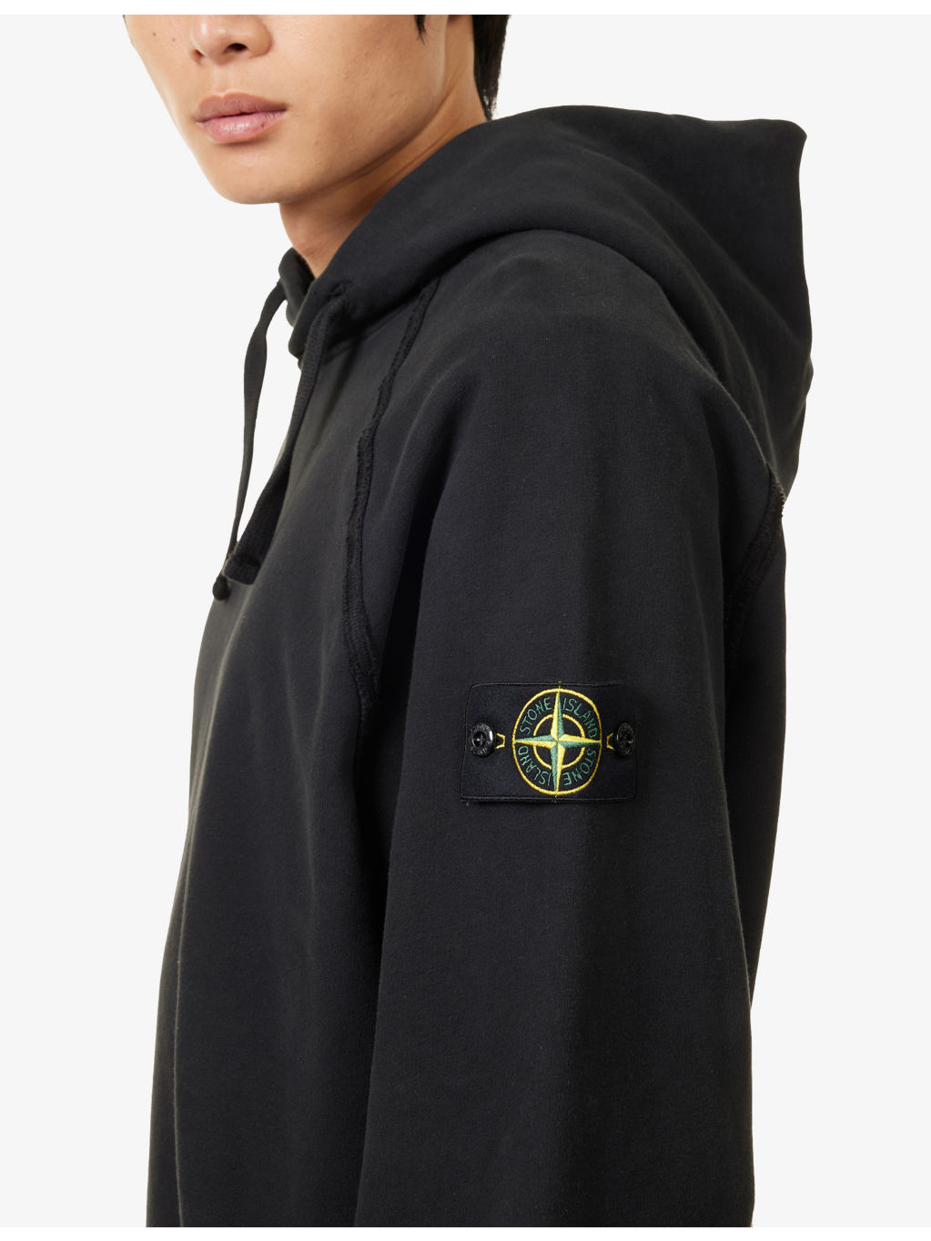 Logo-Patch Brush-Fleece Cotton Hoody - 5
