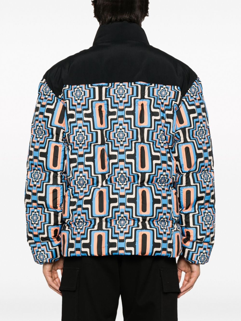 geometric-print quilted puffer jacket - 4