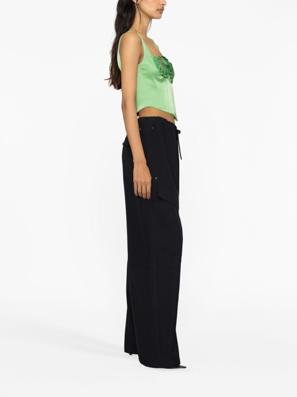 high-waisted straight-leg trousers - 7