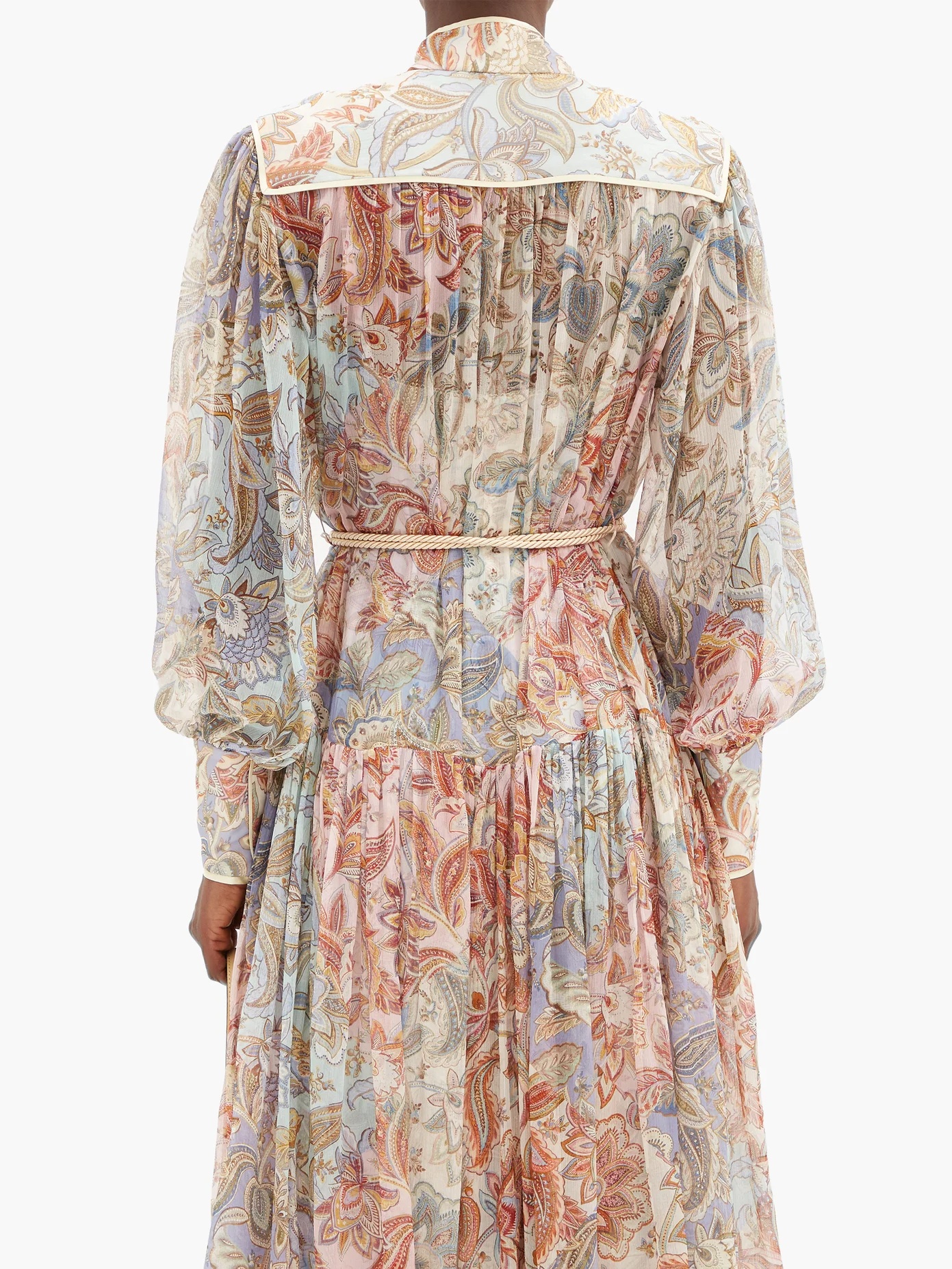 Lucky Jacobean-print silk-georgette dress - 5