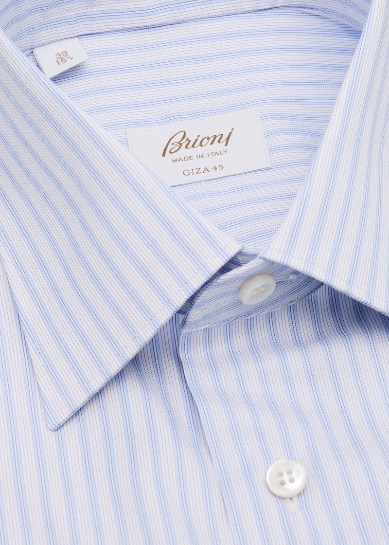 Brioni Men's Giza 45 Cotton Multi-Stripe Dress Shirt outlook