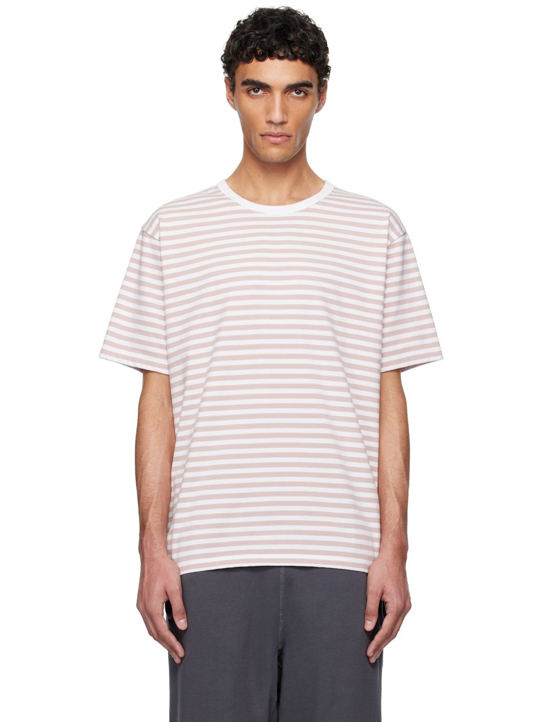 Pink & White COOLMAX Stripe Jersey T-shirt - 1