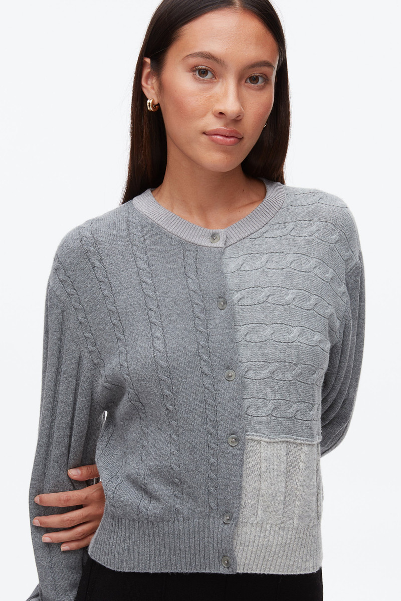 Mix Cable Crew Neck Cardigan 6