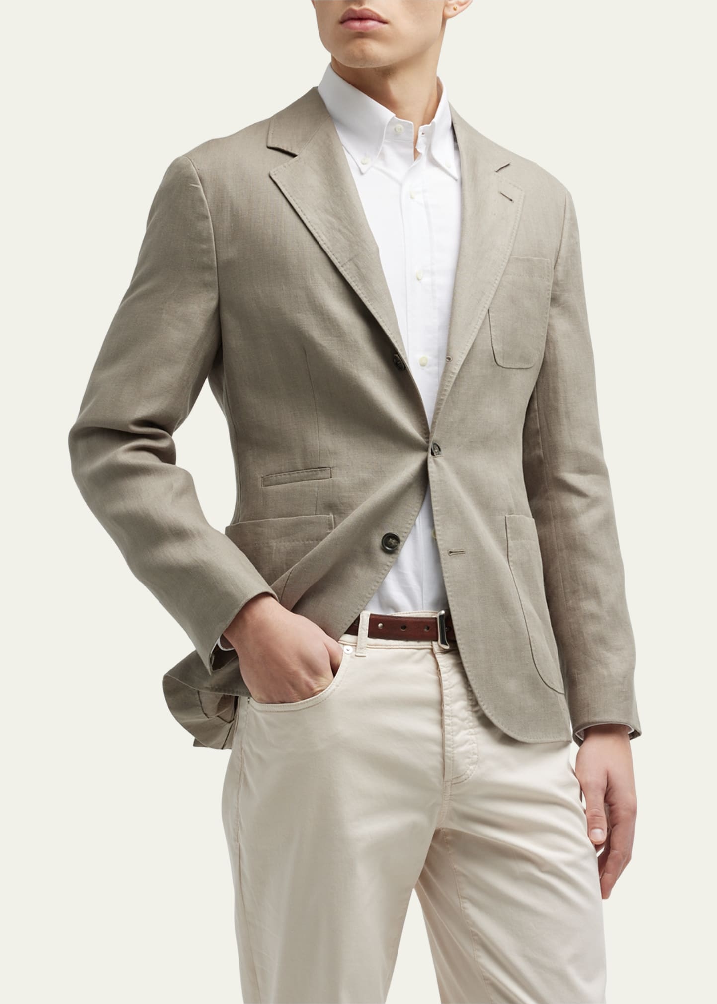 Men's Chevron Linen Sport Coat - 2