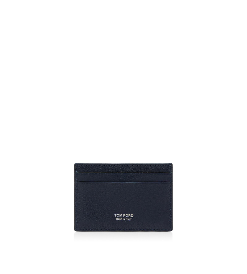 TOM FORD SUPPLE GRAIN LEATHER ELONGATED T LINE CLASSIC CARD HOLDER outlook