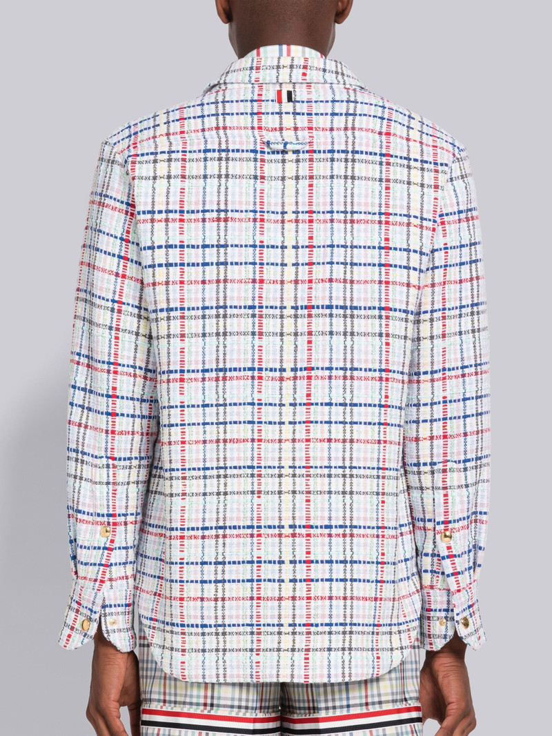 Micro Gingham Tweed Snap Front Shirt Jacket 3