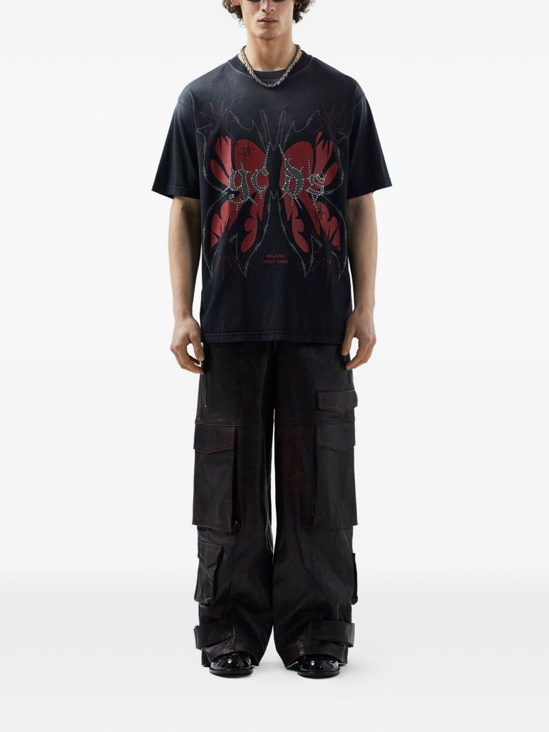 GCDS cargo leather trousers outlook