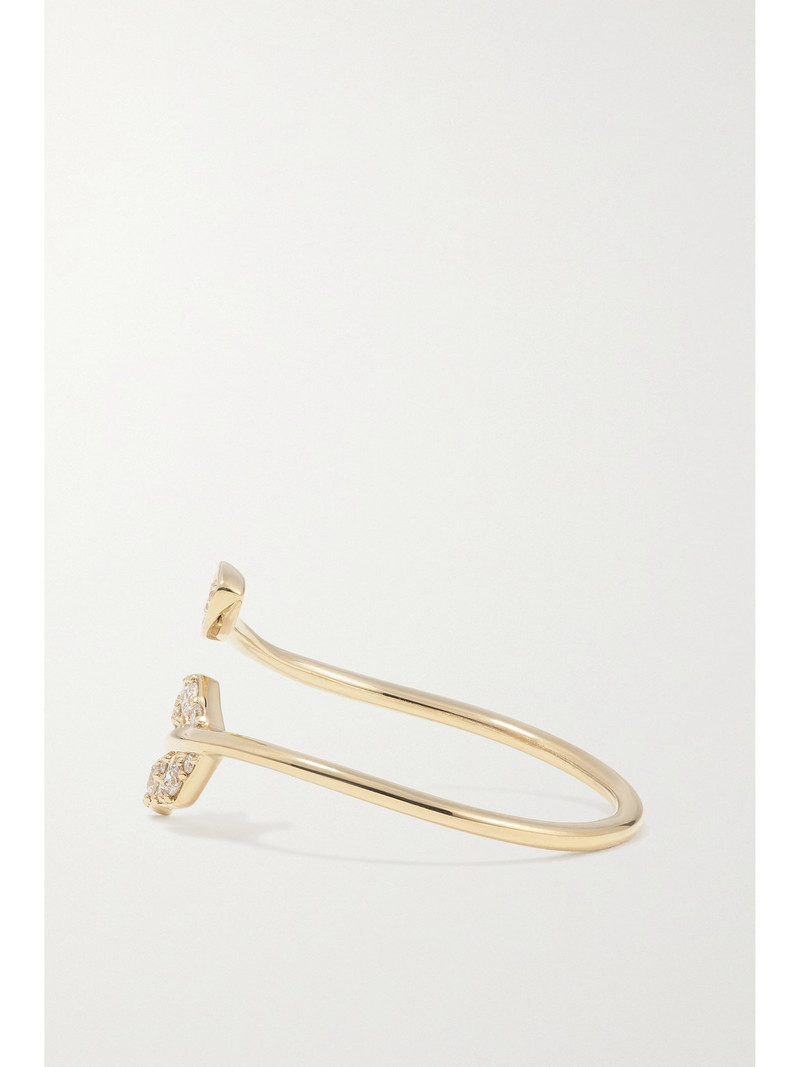 Evil Eye Arrow 14-karat Gold Diamond Ring 5