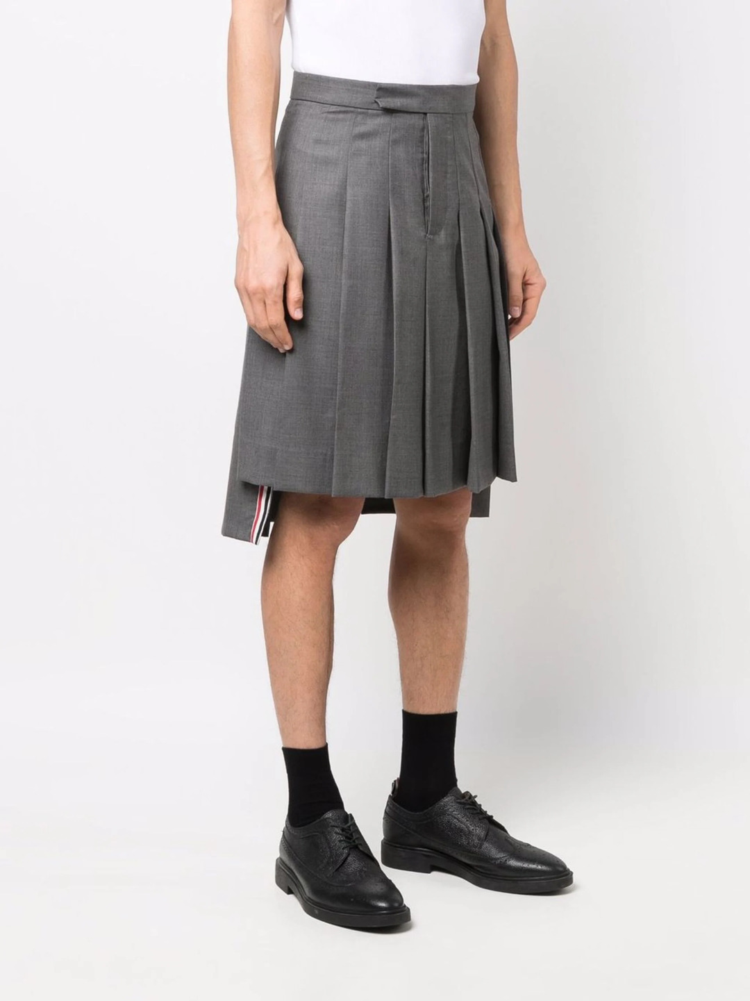 Classic Rise Backstrap Knee Length Skirt - 3
