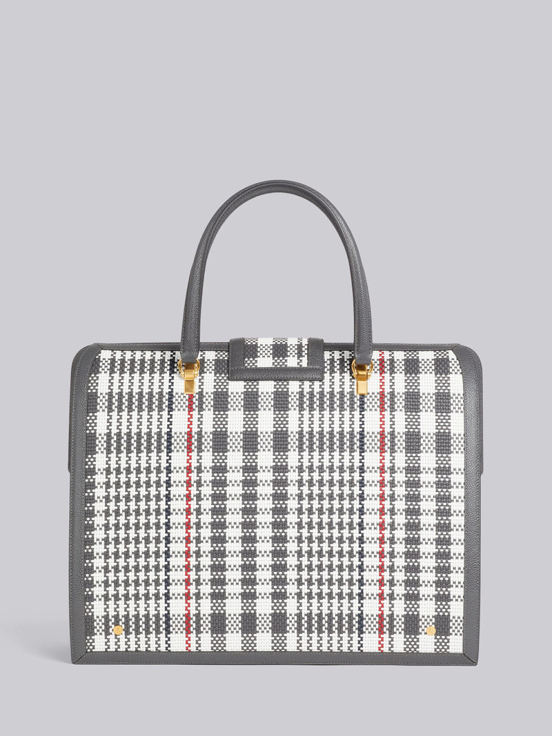 Dark Grey Woven Houndstooth Calf Leather Mr. Thom Bag 4