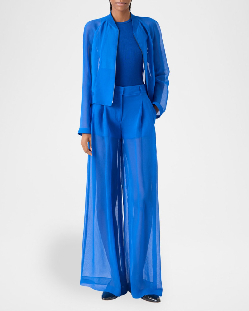 AKRIS Harina Panama Silk Organza Bomber Jacket outlook