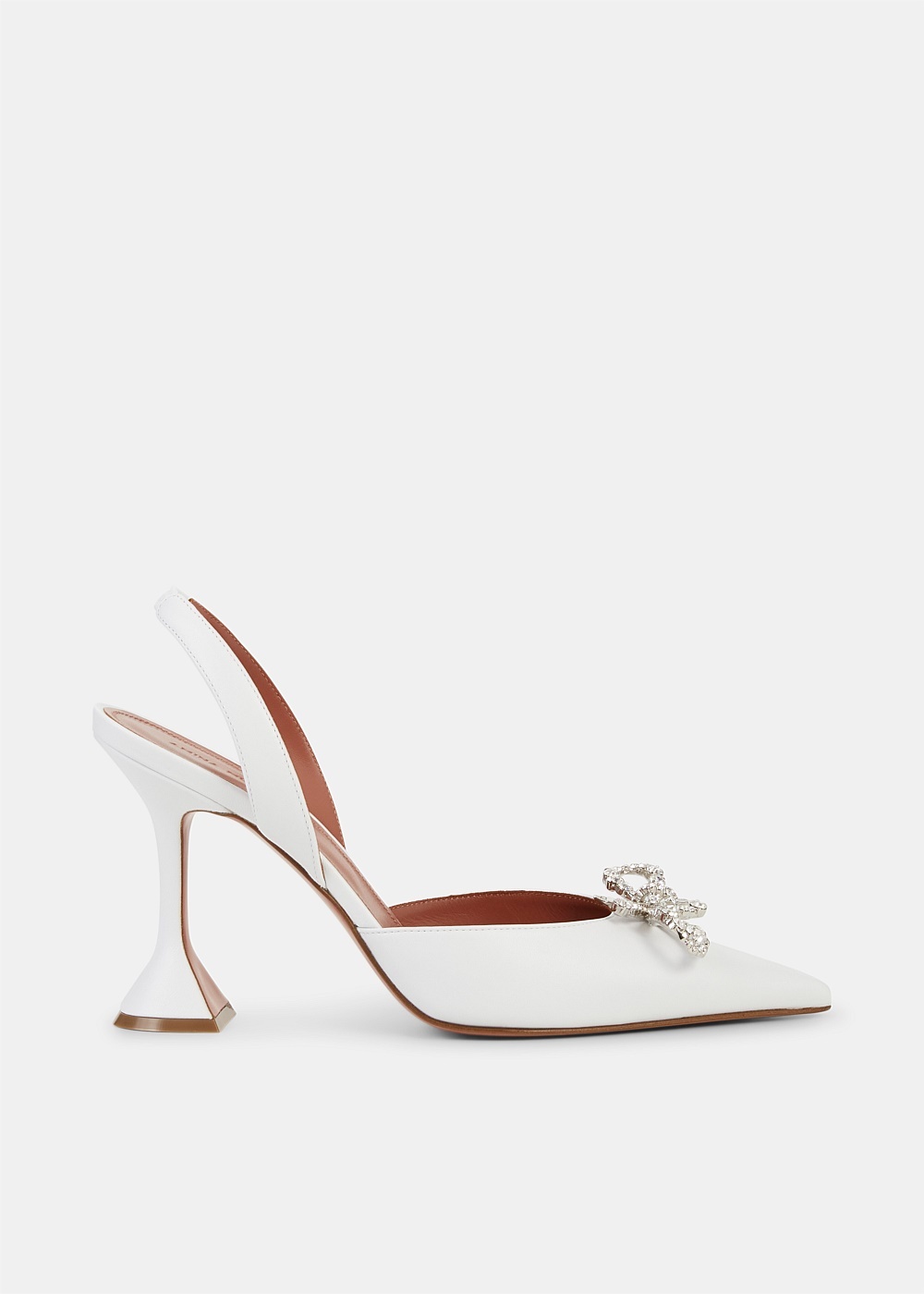 White Nappa Rosie Slingback Heels - 1