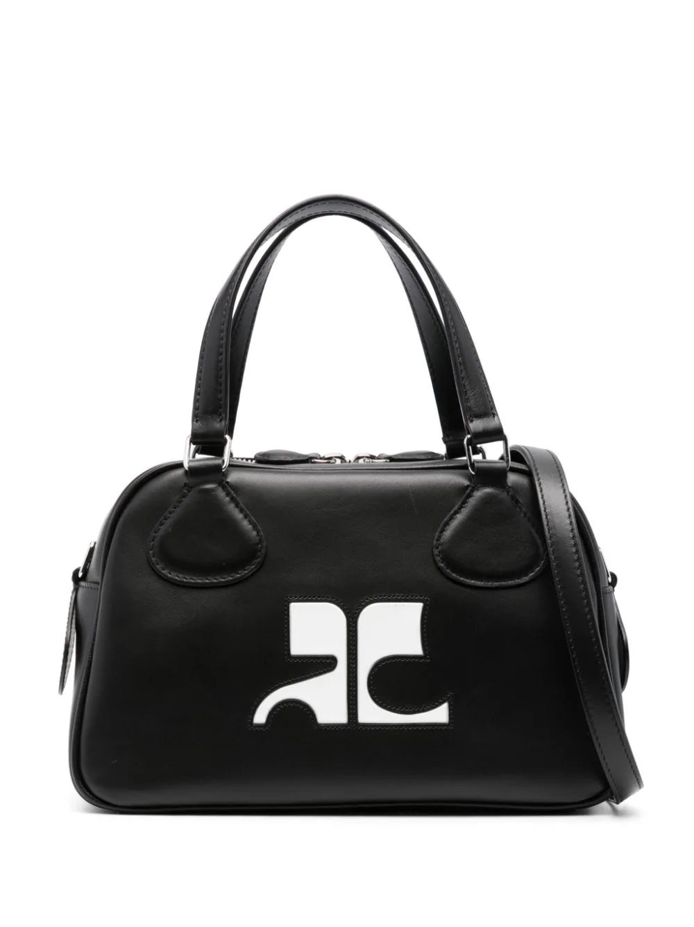 LOGO-APPLIQUÉ LEATHER BOWLING BAG - 1