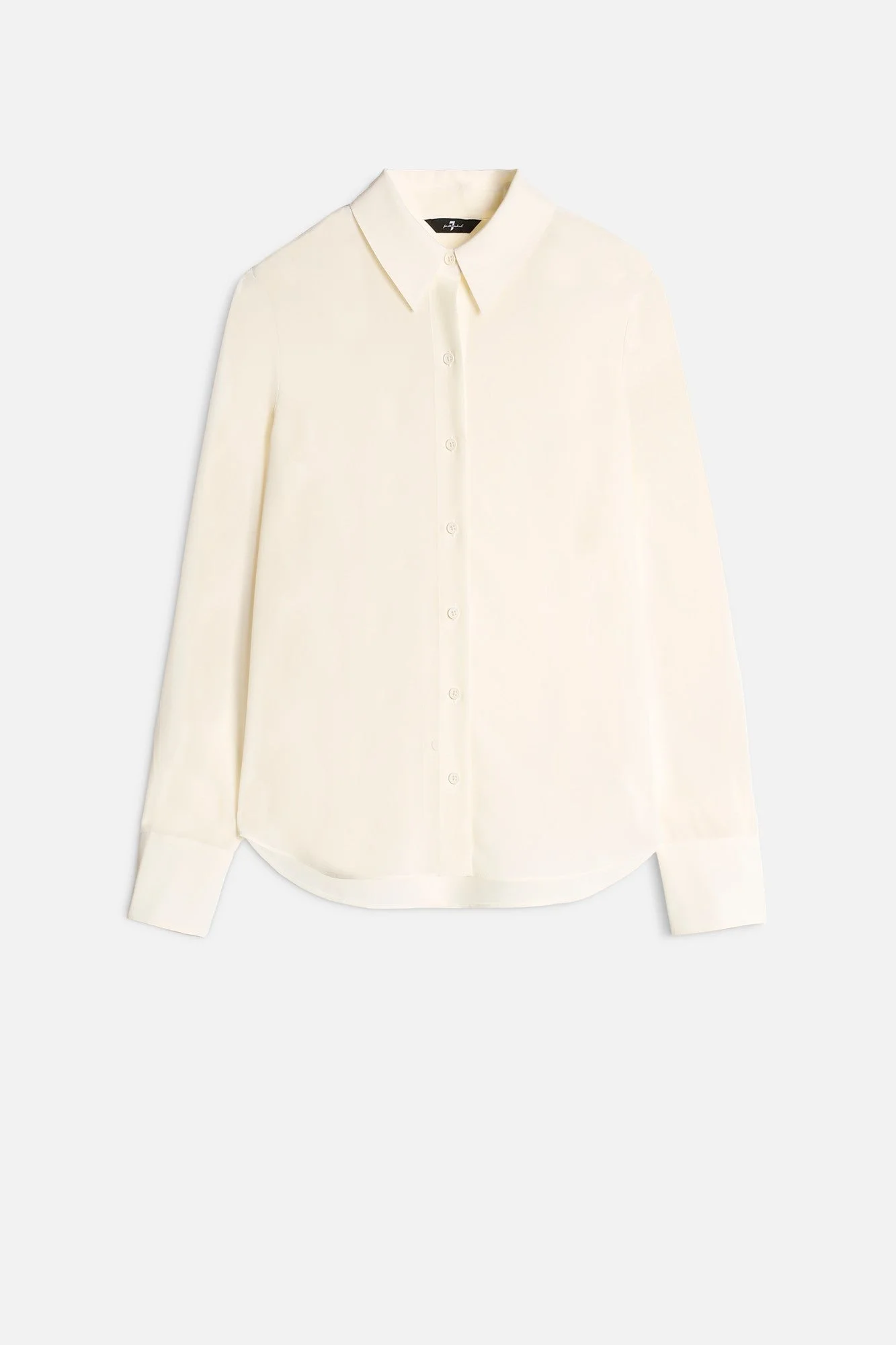 Long Sleeve Silk Blouse in Ivory - 1