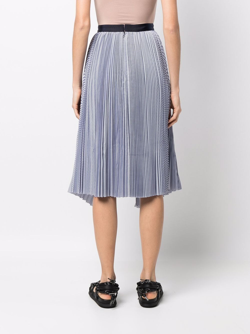high-waisted panelled pleat skirt - 4