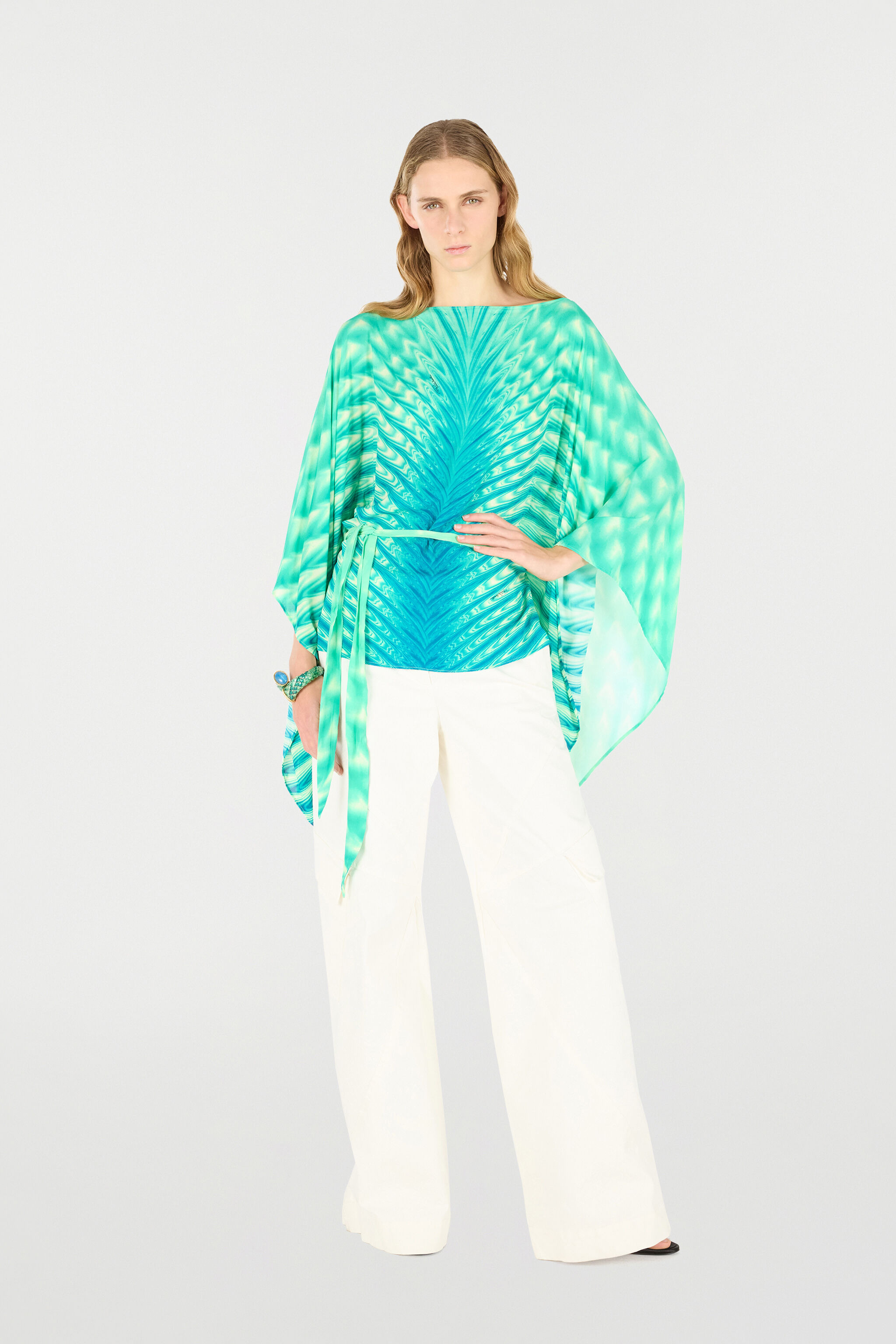 Caftan With Belt And All-Over Print - 2