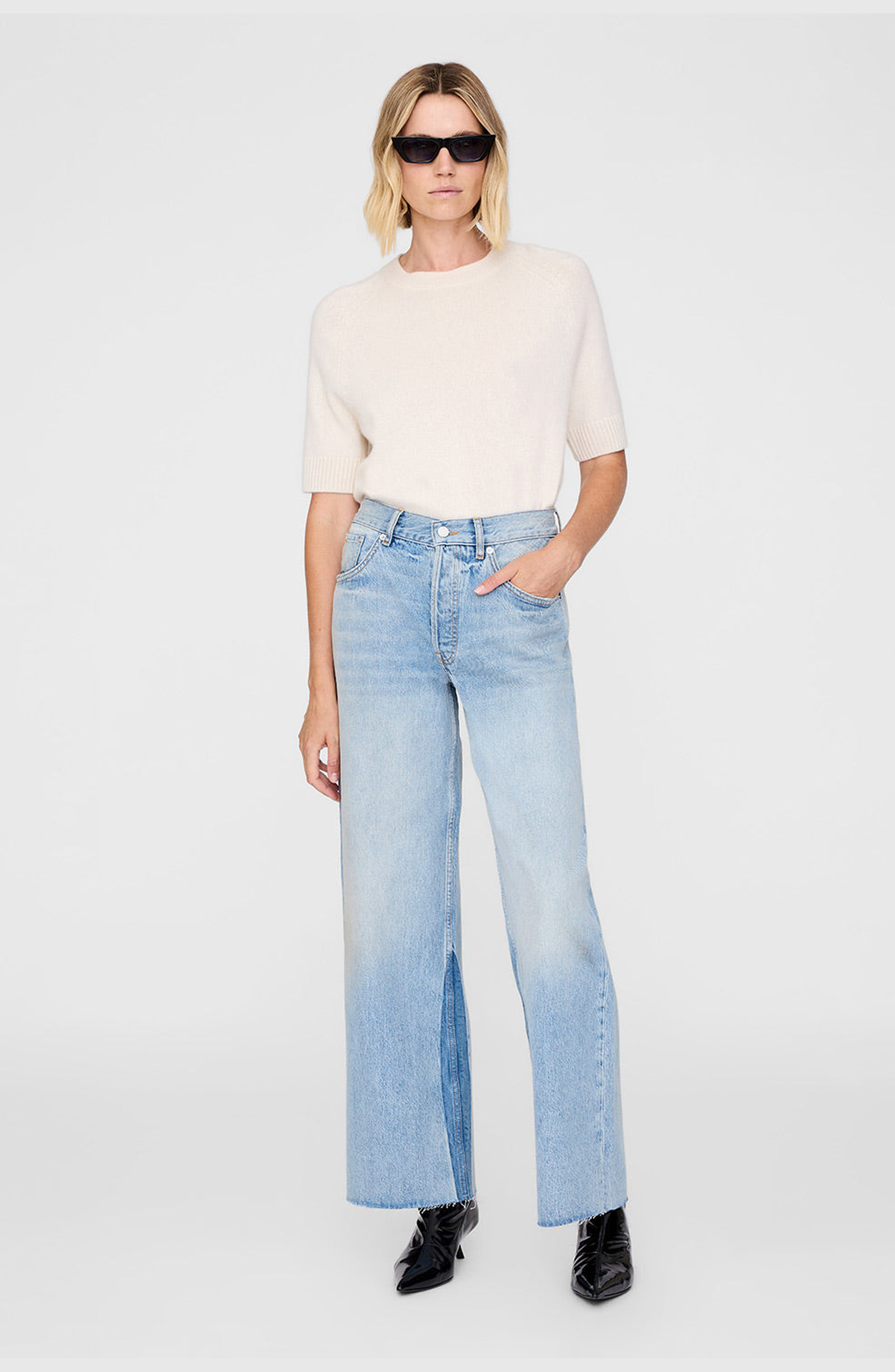 ANINE BING Manon Jean in Tux Blue at Nordstrom - 3