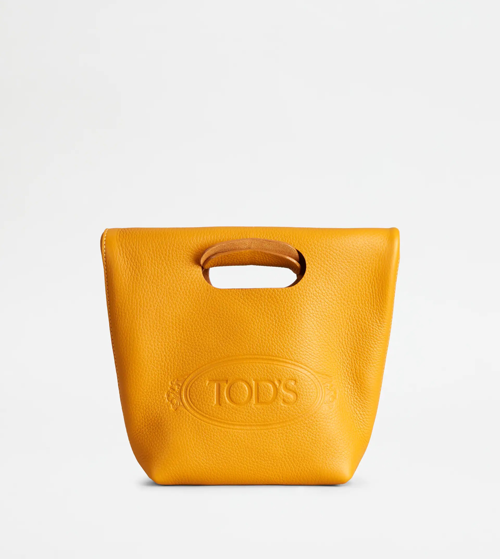 SHOPPING TOTE IN LEATHER MINI - YELLOW - 1